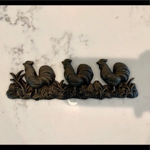Bronze rooster key hook
